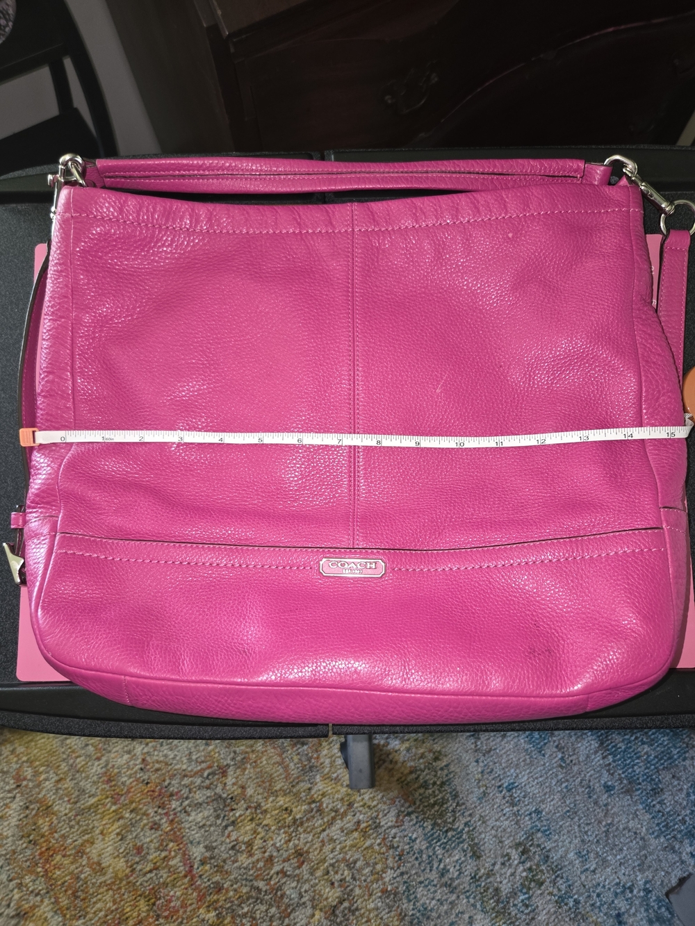 Coach Hot Pink Pebbled Leather Shoulder Bag